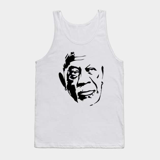 Morgan Freeman Stencil Artwork Tank Top by MarkRame